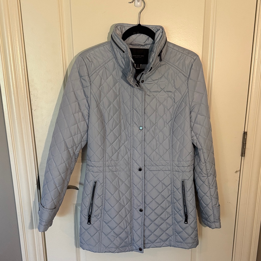 Womens Quilted Light Blue Jacket